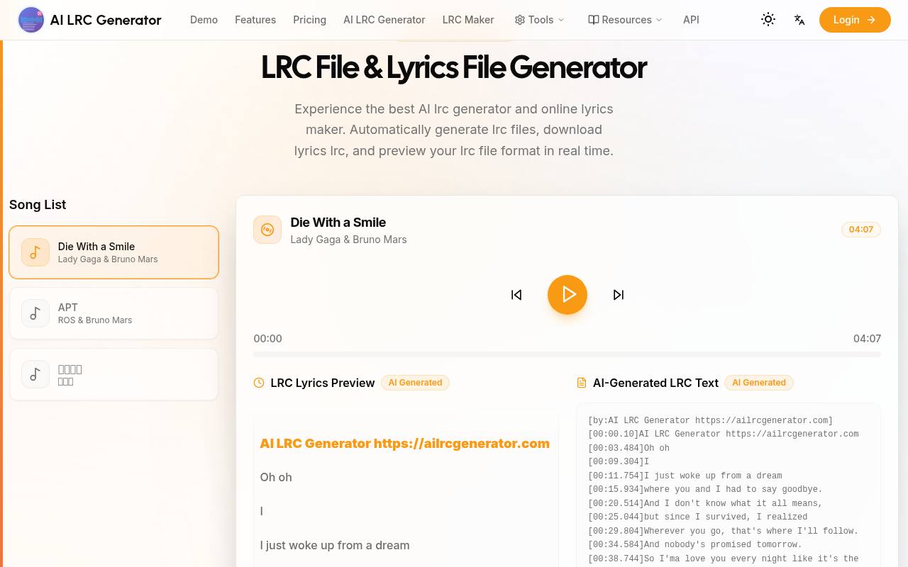 AI LRC Generator 截图 4