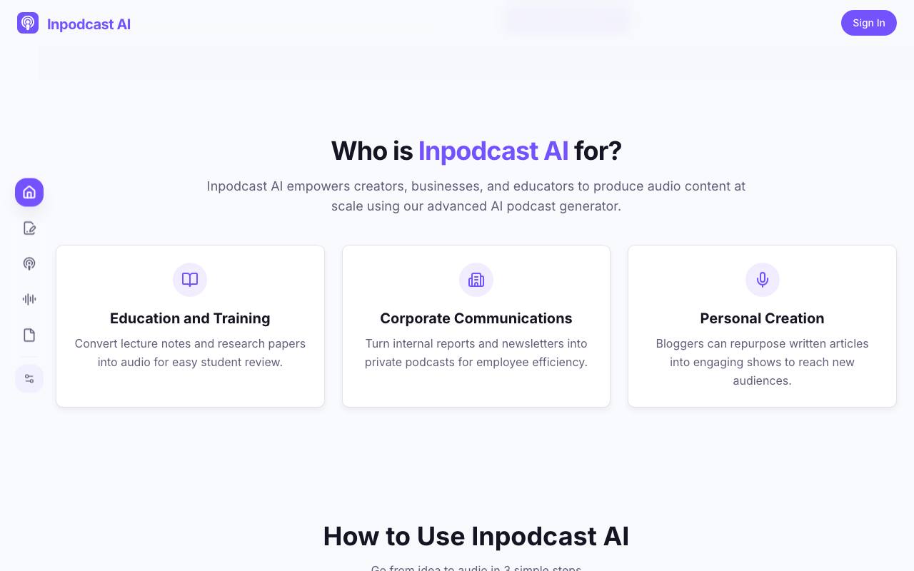 Inpodcast AI 截图 4
