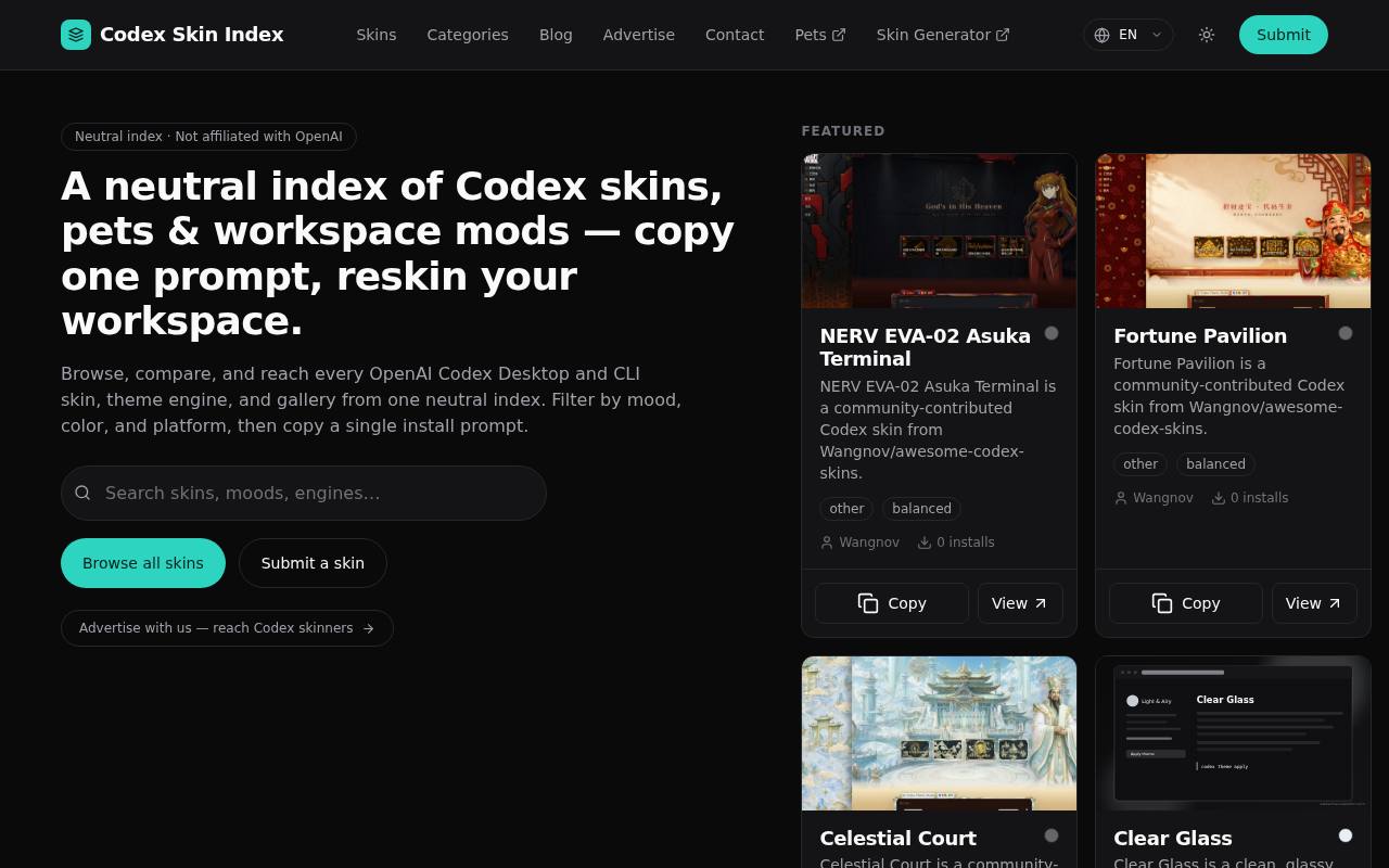 Awesome Codex Skin 截图 1