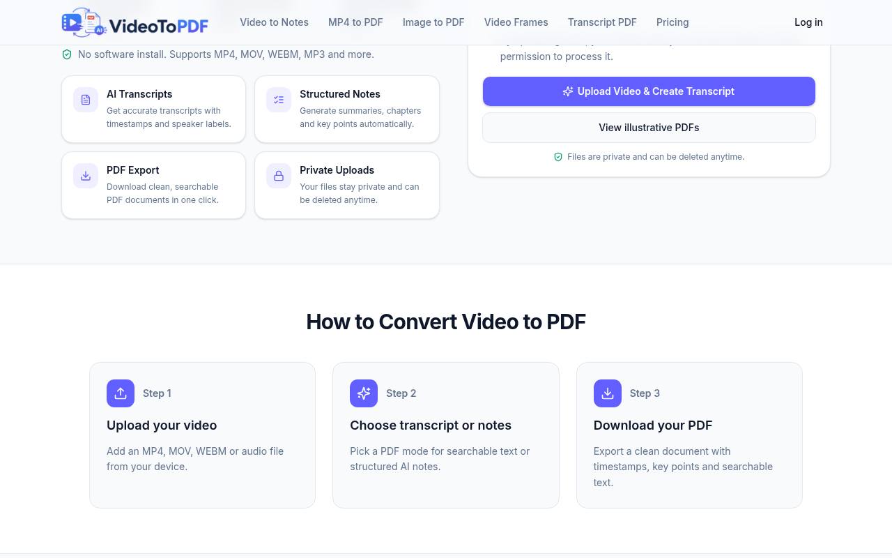 videotopdf.app 截图 2