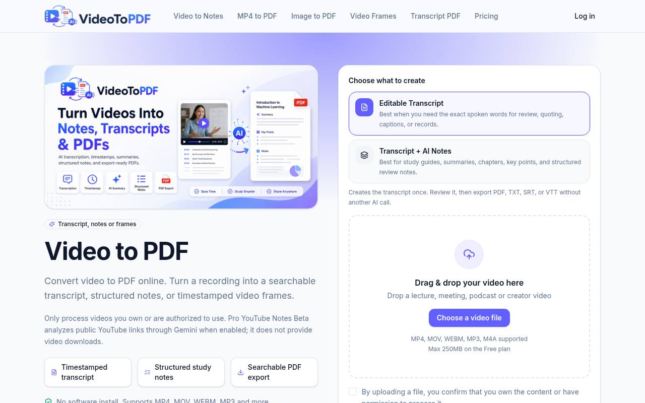 videotopdf.app 截图 1