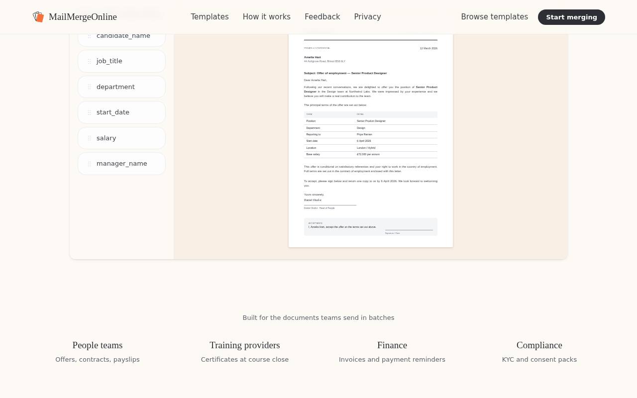 MailMergeOnline 截图 2