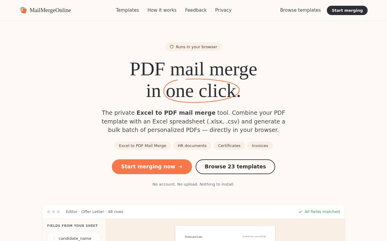 MailMergeOnline 截图 1